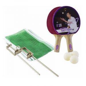 Set Tenis de Mesa Completo Sensei (2 Paletas 3 Pelotas Soporte Red)