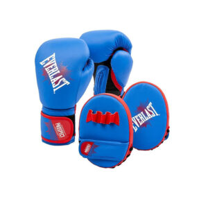 Kit Guante Boxeo + Guante Foco Everlast Prospect Azul/Rojo 8 oz