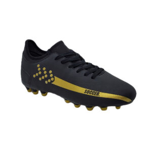 Zapato de Futbol Junior Soccer SPS1 Pasto Sintetico Negro-Dorado