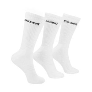 Tripack Calcetines Deportivos Largos Spalding Blanco
